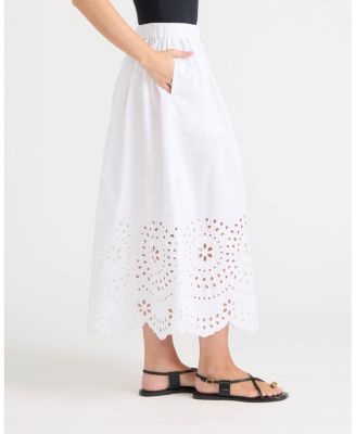 Women's Pull-On Maxi Skirt with Eyelet Hem