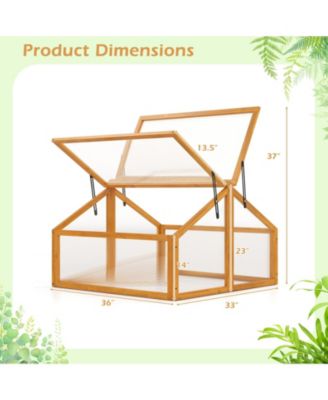 Wood Cold Frame Greenhouse with Openable Transparent Roof