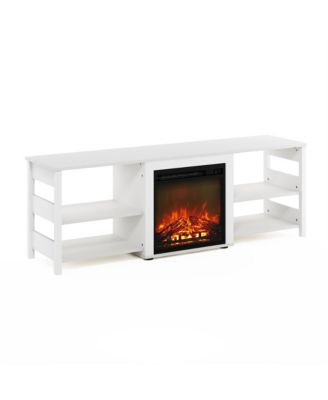 Fireplace TV Stand for up to 75" TV with Storage Shelves