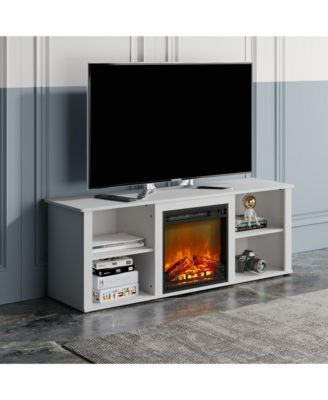 Modern Fireplace TV Stand for TVs up to 65" with 1400W Electric Fireplace