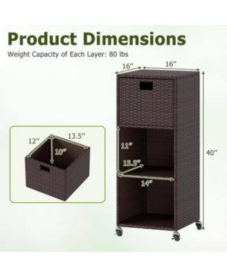 Outdoor Storage Cabinet with Drawer and Three Shelves