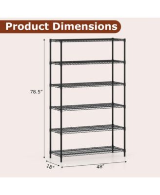 6 Tier Metal Storage Shelving Unit for Home Garage Use