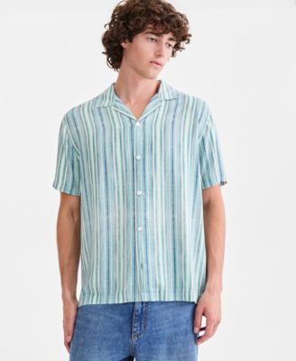 Men's Beckham Striped Short-Sleeve Camp Shirt