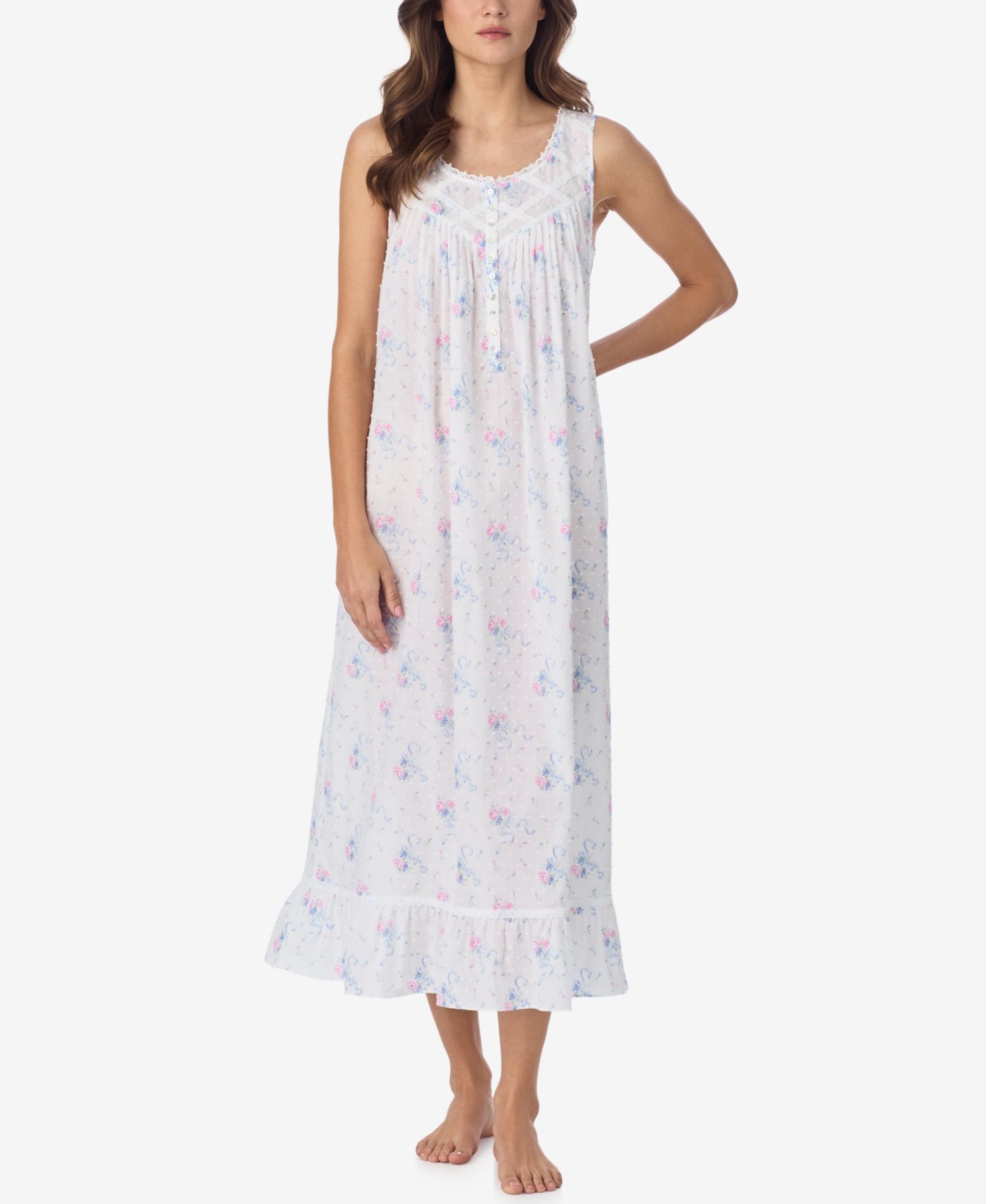 Women's Sleeveless Swiss Dot Ballet Nightgown