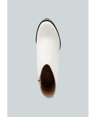 Womens Moleski Textured Block Heeled Boots