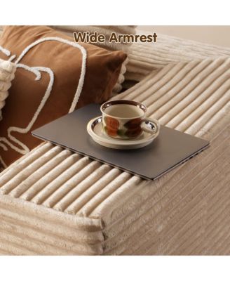 104" No Assembly Required Cloud Sectional Sofa, L-Shape Couch Chaise Lounge with Deep Seat and Wide Armrest for Living Room Bedroom