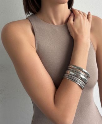 Silver Plated 8-Bangle Bracelet Set