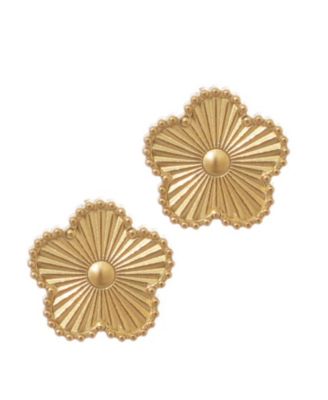 Tarnish Resistant Gold 5-Leaf Clover Stud Earrings