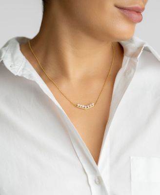Pearl Gold 2-Piece Bar Necklace Set