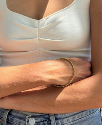 Gold 3-Piece Rope Bangle Bracelet Set