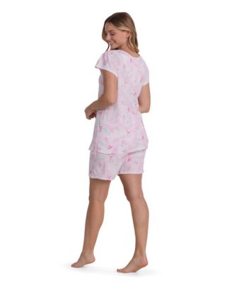 Women's Short-Sleeve Top and Pull-On Shorts, 2-Pc Set