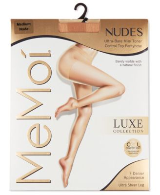 Women's Nudes Ultra Bare Mini Toner Control Top LUXE Pantyhose