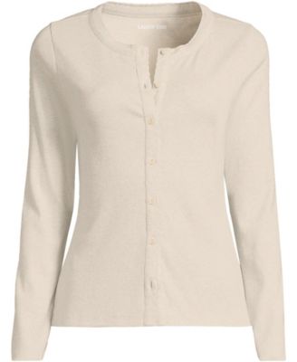 Women's Long Sleeve Micro Rib Button Through Cardigan