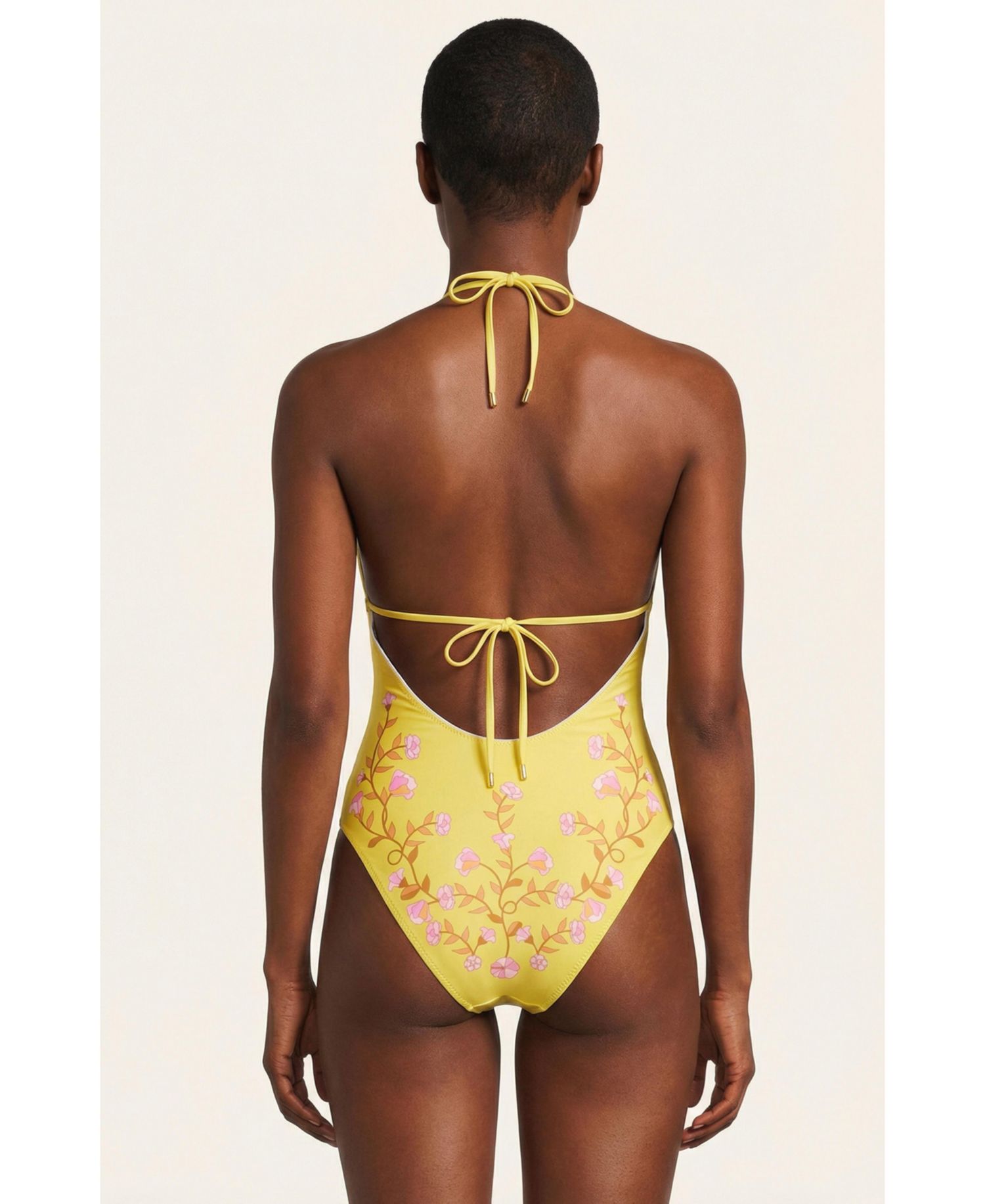 Women's Yellow Bloom Reversible One Piece Swimsuit
