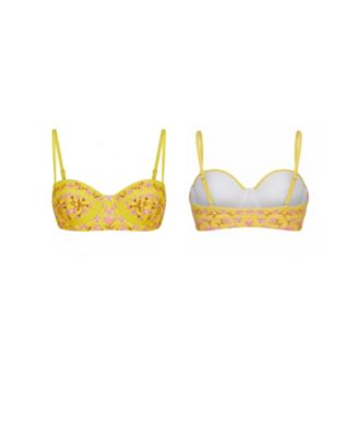 Women's Yellow Bloom Underwire Bikini Top