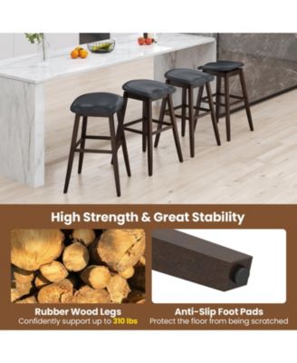 Set of 2 Swivel Bar Stools 31'' Bar Chairs w/ Padded Contoured Seat and Footrest