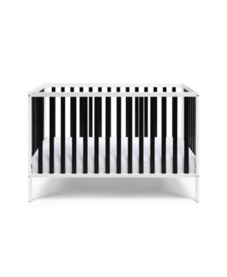 White Black Convertible Wood Crib 3 Adjustable Mattress Heights Toddler Bed