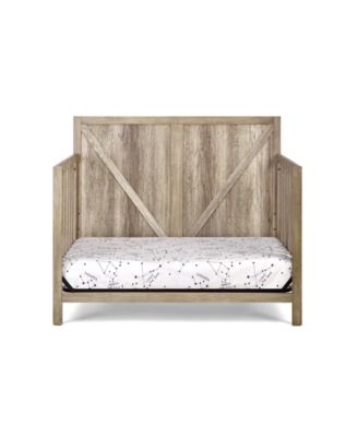 4 in 1 Convertible Solid Wood Crib Vintage Chestnut Industrial Farmhouse Style