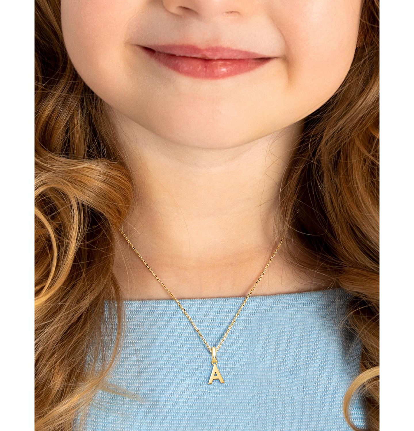 Детское колье Tiny Blessings 14K Gold Modern Initial, цвет: 14k Золотой, вариант 1 — фото 2