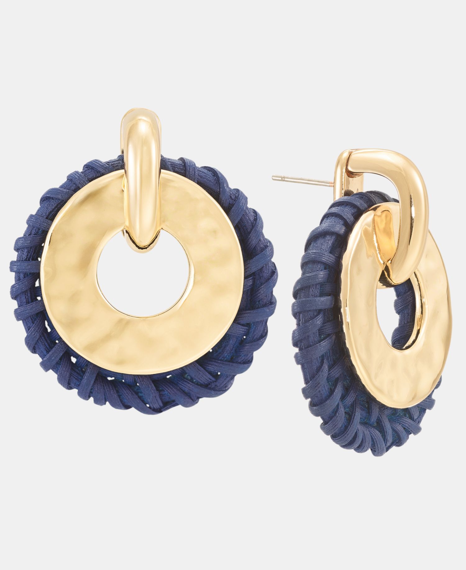Gold-Tone Braided Doorknocker Earrings