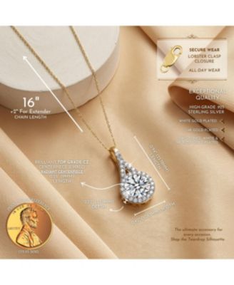 Timeless Sterling Silver CZ Solitaire Split Bail Necklace