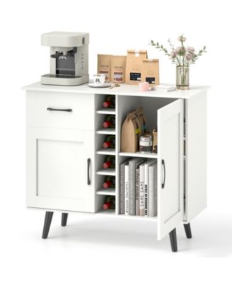 Modern Wine Bar Buffet Cabinet with Built In Wine Rack