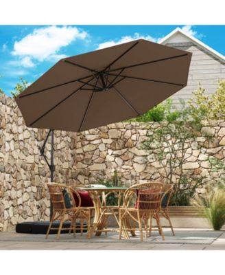 10 ft Offset Hanging Patio Cantilever Umbrella with Tilt