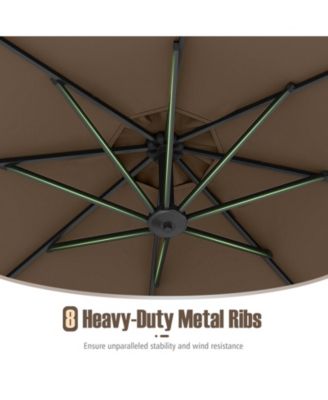 10 ft Offset Hanging Patio Cantilever Umbrella with Tilt