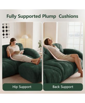 Modern 2-Seat Tufted Velvet Sofa, 80 Inch Modular Sectional Loveseat Featuring High-Density Sponge and Anti-Slip Design for Living Room