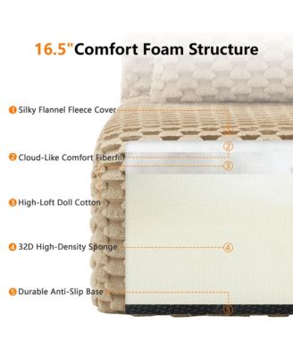  Modern Modular Sectional Sofa, Flannelette Fabric Couch, Oversized 2-Seater Couch with Deep Seat and Anti-slip Design for Living Room