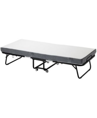 Rollaway Bed, 31" x 75", Foldable Bed with 4" Mattress, for Adults and Guests