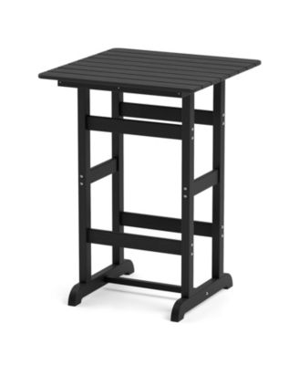 30-Inch Square Bar Table with Slatted Top for Patio or Poolside Dining