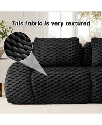 Contemporary 82" Modular Sofa, Flannelette Upholstered 2-Seater Couch with Deep Seat and Anti-Slip Design for Living Room