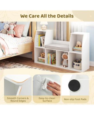 40 in Kids Bookshelf with Reading Nook and Six Open Cubes