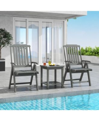 Foldable All Weather HDPE Patio Dining Chair with Armrests