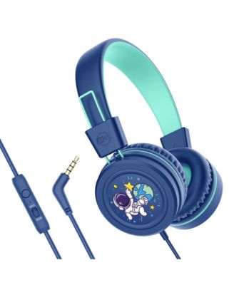 KidJamz KJ55AUX 3.5mm Safe Listening Kid's Headphones with Headset and Color Graphics