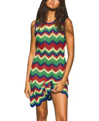 Women's Main Attraction Chevron Mini Beach Dress