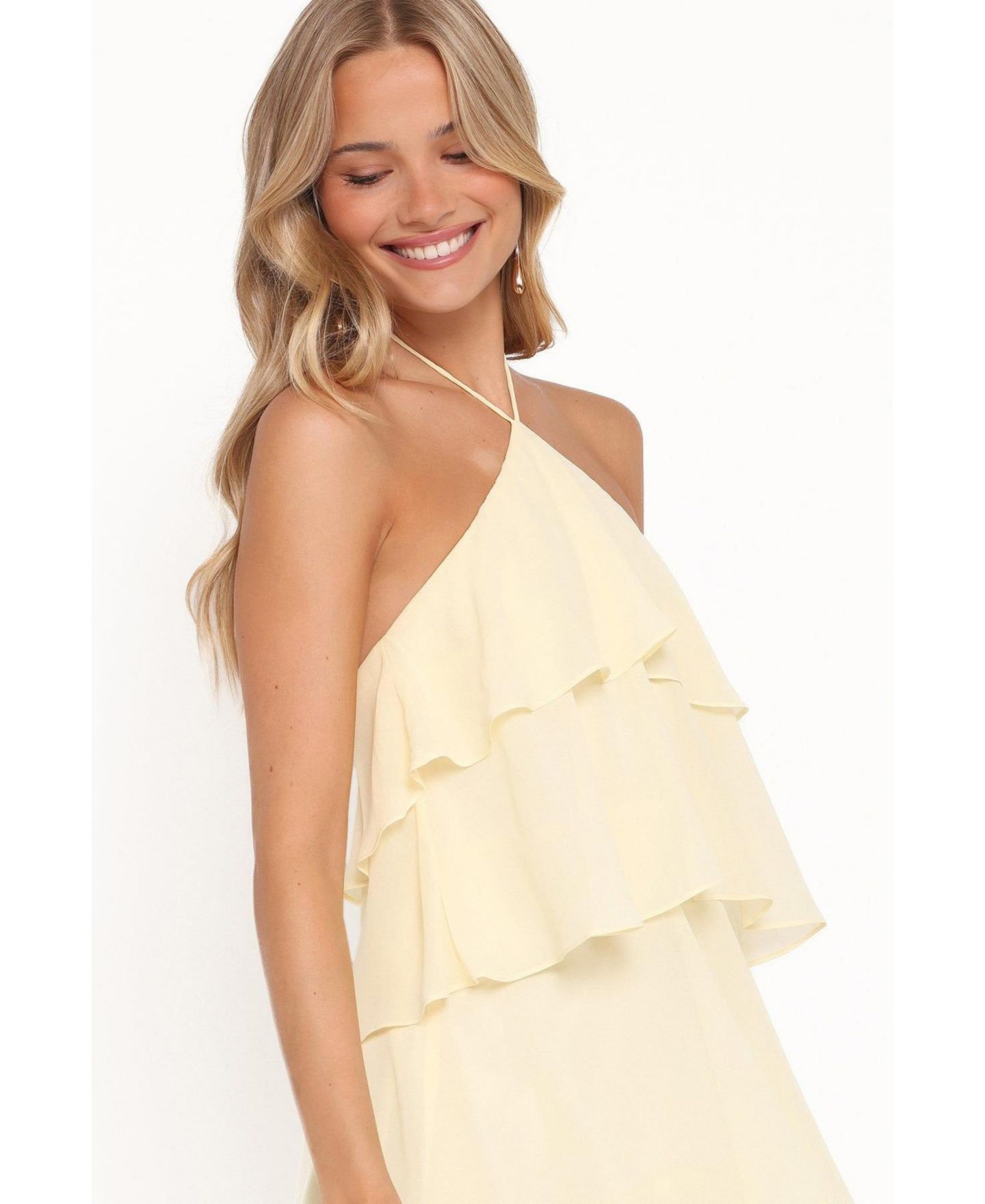 Женское платье Petal and Pup Jonia Halterneck Maxi, цвет: Сливочный жёлтый — фото 4