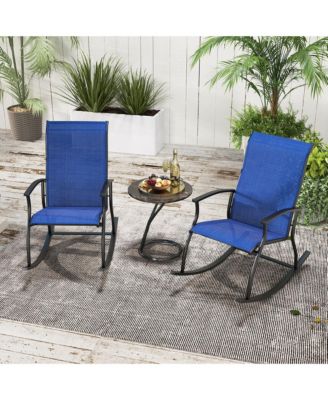 Set of 4 Outdoor Rocking Chair Patio Rocker w/ Breathable Fabric