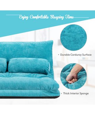Floor Sofa Bed 6-Position Adjustable Sleeper Lounge Couch with 2 Pillows