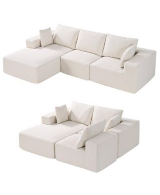 Modular Sectional Sofa, L Shaped with Chaise, Cloud Couch for Living Room
