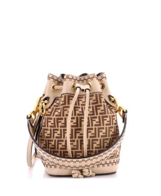 Mini Mon Tresor Bucket Bag Zucca Suede