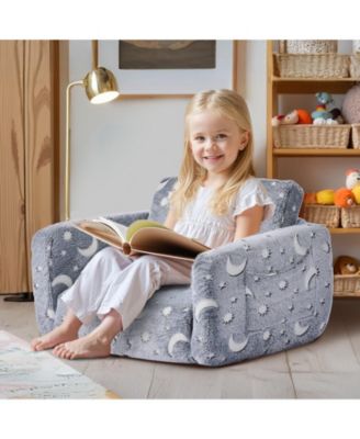 2-in-1 Kids Sofa Glow in the Dark Convertible Toddler Chair and Lounger