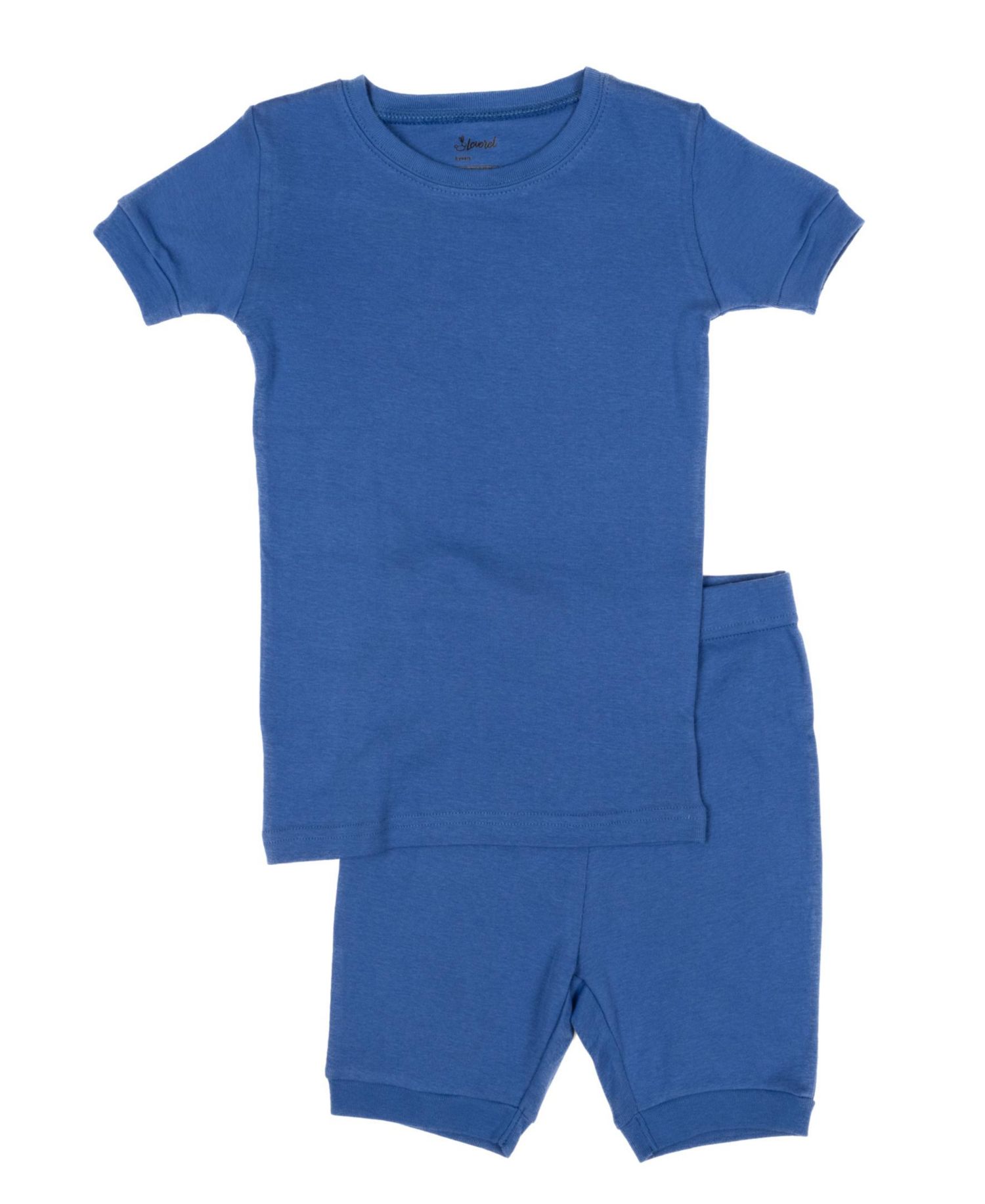 Toddler Matching Family Two Piece Cotton Short Sleeve Shirt and Shorts Solid Color Pajamas 2T-5T