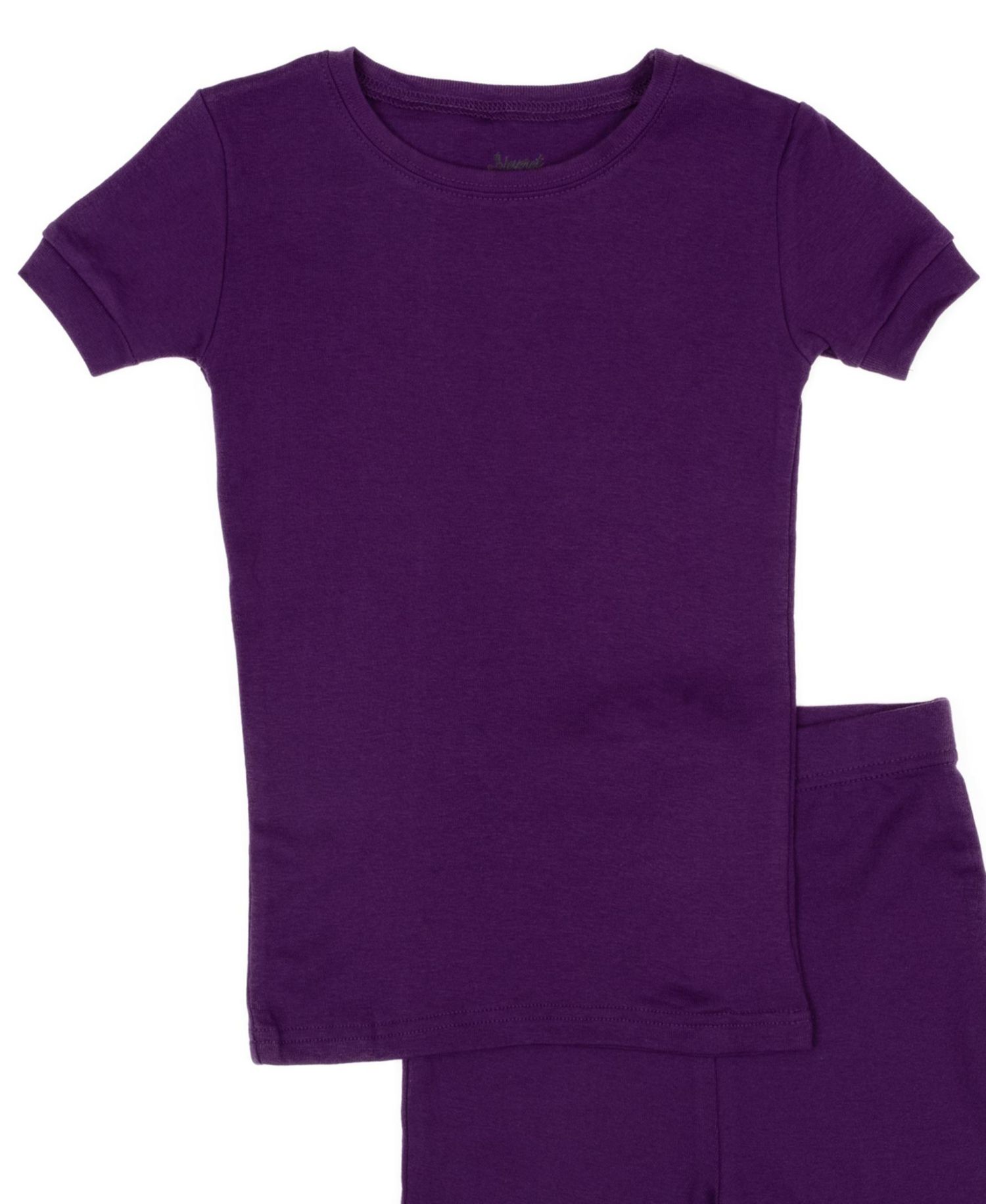 Toddler Matching Family Two Piece Cotton Short Sleeve Shirt and Shorts Solid Color Pajamas 2T-5T