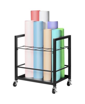 Blueprint Storage Rack, 12 Slots with Wheels, Mobile Blueprint Holder for Office