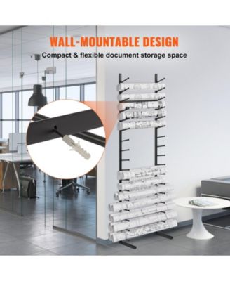 Blueprint Storage Rack, 16-Tier Hanging Poster Display, Roll File Holder