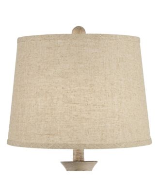 Serena Country Cottage Table Lamps Tall Set of 2 Burlap Shade for Bedroom Living Room Bedside Office Nightstand