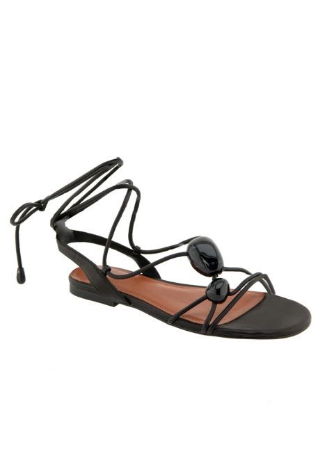Женские сандалии Rebecca Minkoff Anaya Flat Sandal, цвет: Чёрный