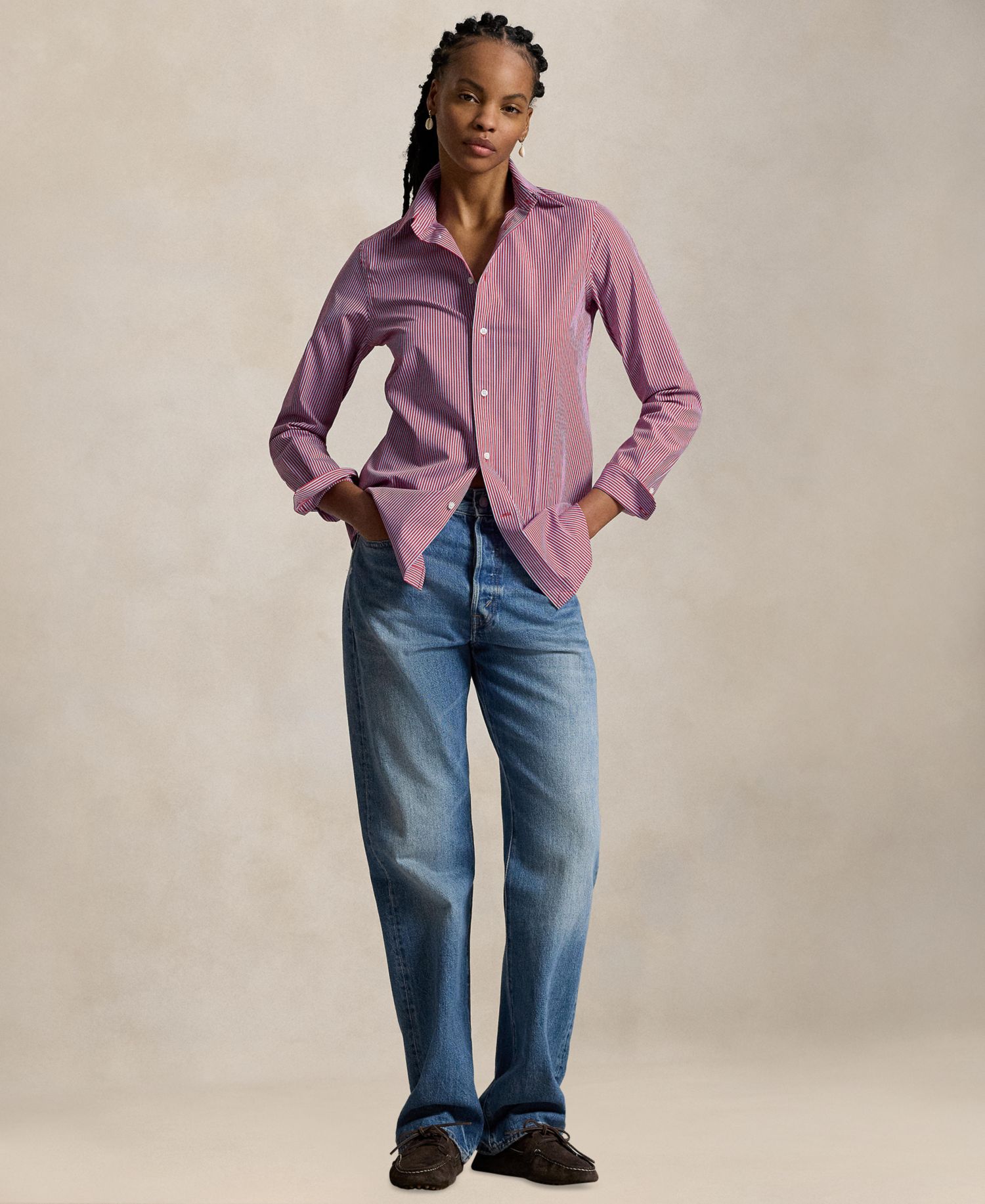 Women's End-On-End Stretch Slim Fit Cotton Shirt